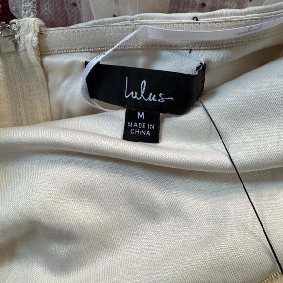 *NWT* Lulus Voguish Passion Pleated Rhinestone Strapless Top - Ivory - Picture 5 of 5